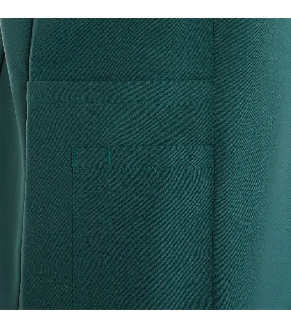 CASACA SANITARIA TACTO SUAVE REPELENTE LIQUIDOS VERDE OSCURO FRENTE