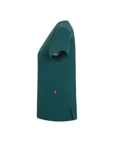 CASACA MUJER TACTO SUAVE REPELENTE LIQUIDOS VERDE OSCURO COSTADO