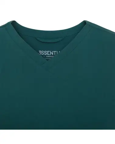 CASACA MUJER TACTO SUAVE REPELENTE LIQUIDOS VERDE OSCURO CUELLO PICO
