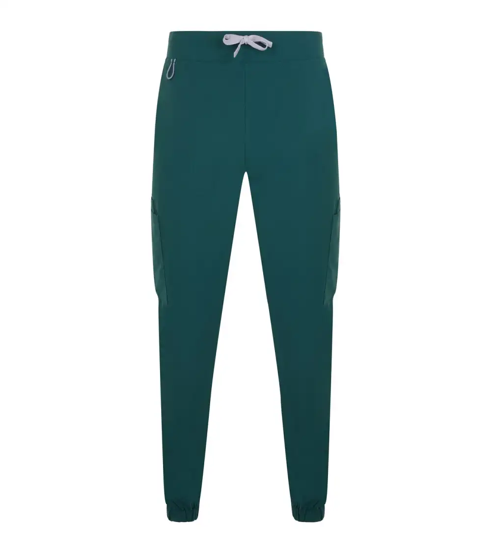 PANTALÓN JOGGER TACTO SUAVE REPELENTE LIQUIDOS VERDE OSCURO FRENTE