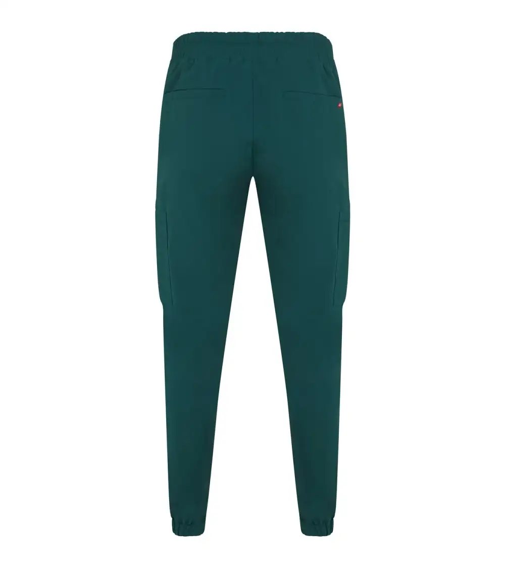 PANTALÓN JOGGER TACTO SUAVE REPELENTE LIQUIDOS VERDE OSCURO FRENTE