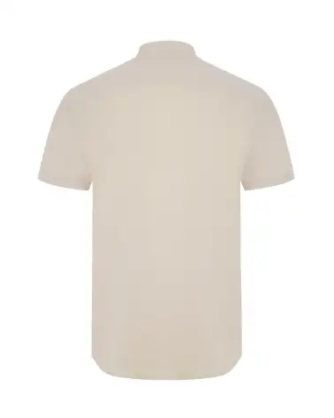 CAMISA OXFORD MANGA CORTA STRETCH BEIGE ESPALDA