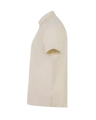 CAMISA OXFORD MANGA CORTA STRETCH BEIGE COSTADO