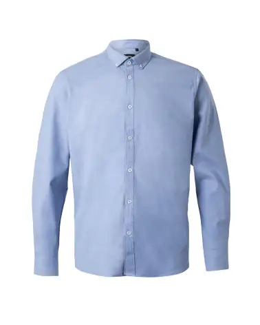 CAMISA OXFORD MANGA LARGA STRETCH CELESTE FRENTE
