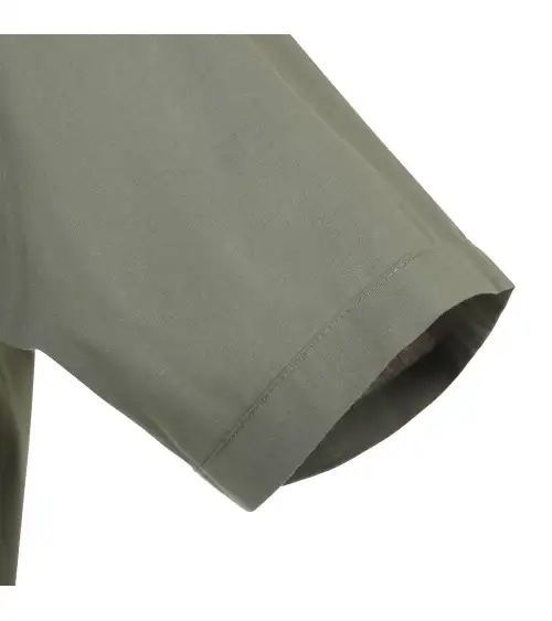 CAMISA HOMBRE POPELIN MANGA CORTA STRETCH VERDE OLIVA FRENTE