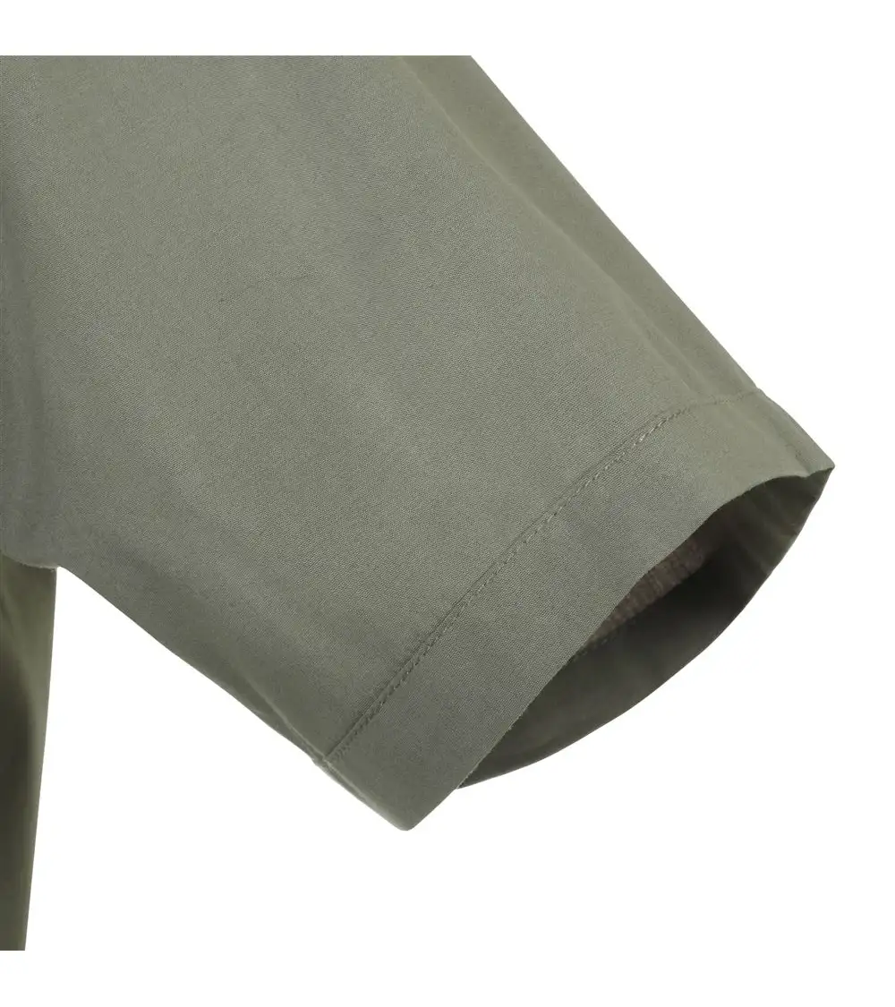 CAMISA HOMBRE POPELIN MANGA CORTA STRETCH VERDE OLIVA FRENTE