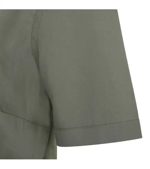 CAMISA MUJER POPELIN MANGA CORTA STRETCH VERDE OLIVA FRENTE