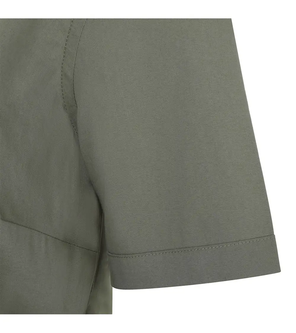 CAMISA MUJER POPELIN MANGA CORTA STRETCH VERDE OLIVA FRENTE