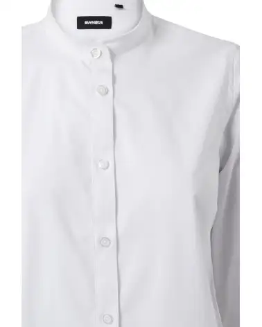 CAMISA MUJER POPELIN MANGA LARGA STRETCH BLANCO CIERRE