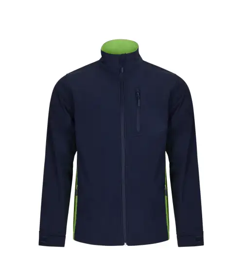 CAZADORA SOFTSHELL BICOLOR INDUSTRIA MARINO VERDE FRENTE