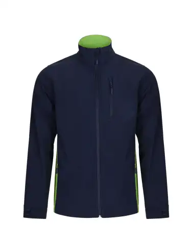 CAZADORA SOFTSHELL BICOLOR INDUSTRIA MARINO VERDE FRENTE