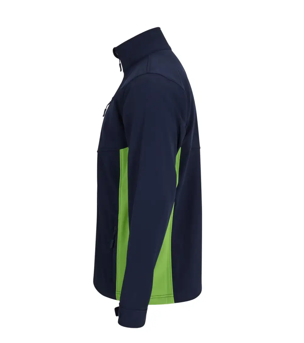 CAZADORA SOFTSHELL BICOLOR INDUSTRIA MARINO VERDE FRENTE