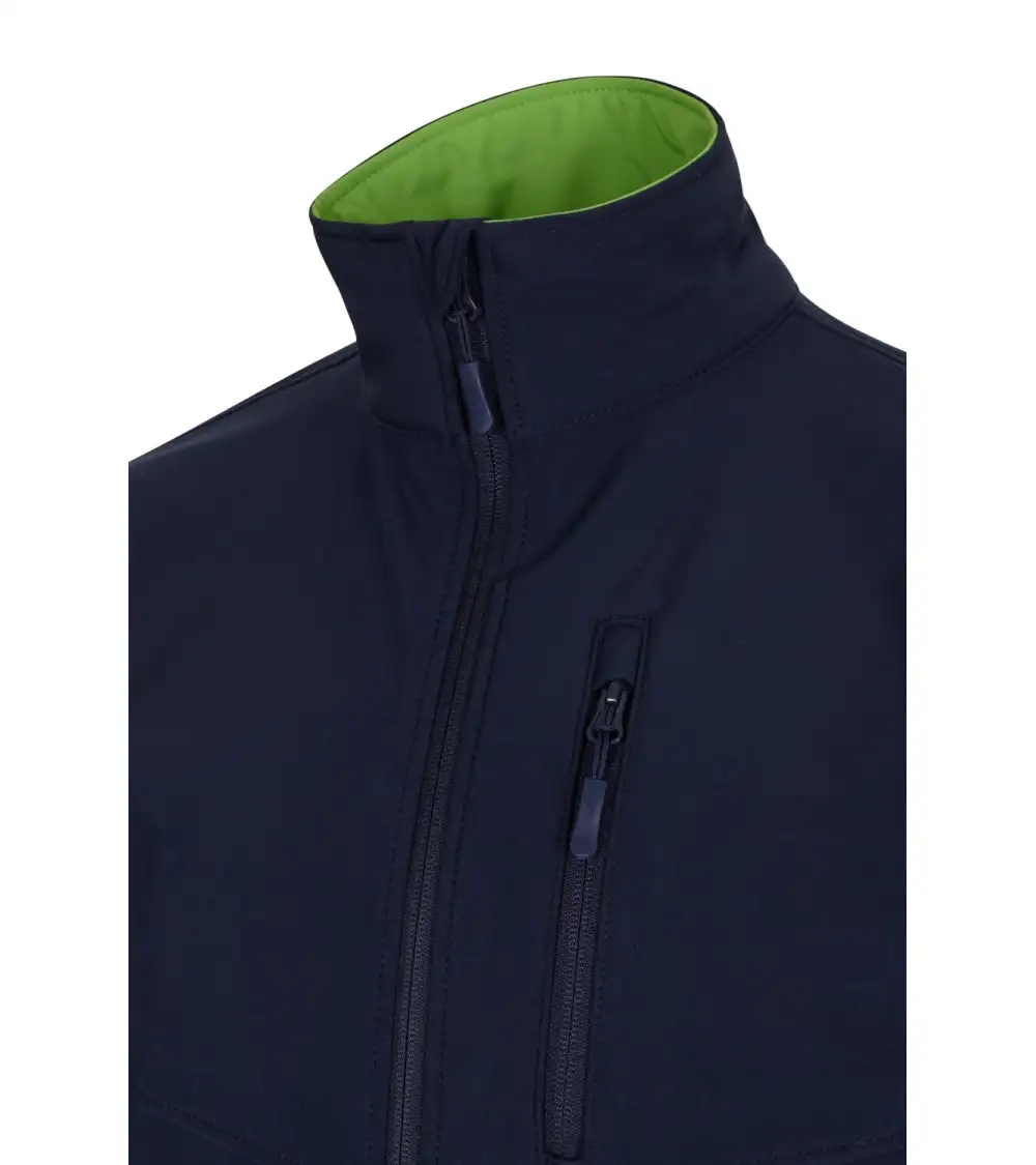 CAZADORA SOFTSHELL BICOLOR INDUSTRIA MARINO VERDE FRENTE
