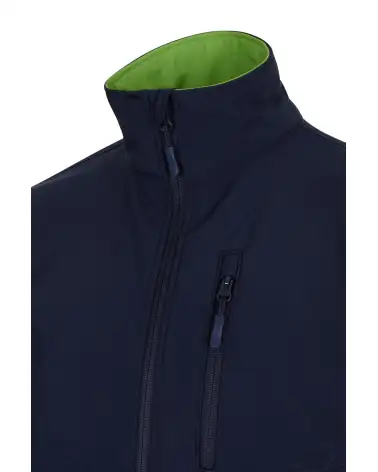 CAZADORA SOFTSHELL BICOLOR INDUSTRIA MARINO VERDE CUELLO