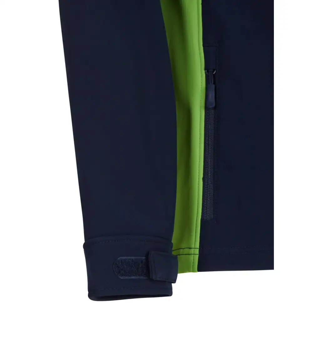 CAZADORA SOFTSHELL BICOLOR INDUSTRIA MARINO VERDE FRENTE