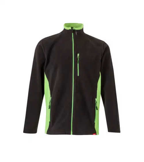 CHAQUETA POLAR BICOLOR INDUSTRIA NEGRO VERDE FRENTE