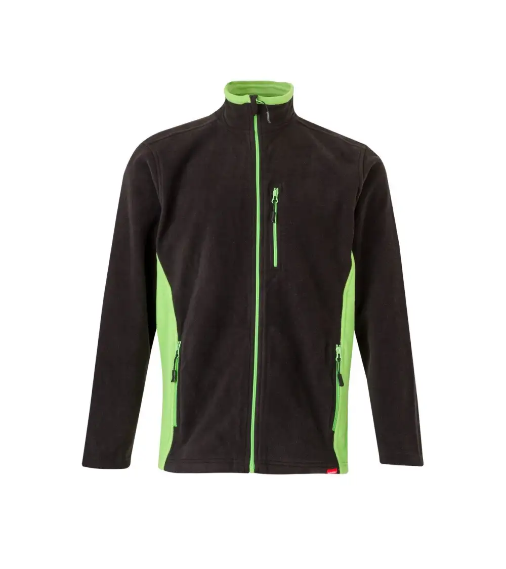 CHAQUETA POLAR BICOLOR INDUSTRIA NEGRO VERDE FRENTE