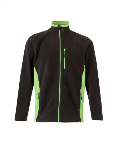 CHAQUETA POLAR BICOLOR INDUSTRIA NEGRO VERDE FRENTE