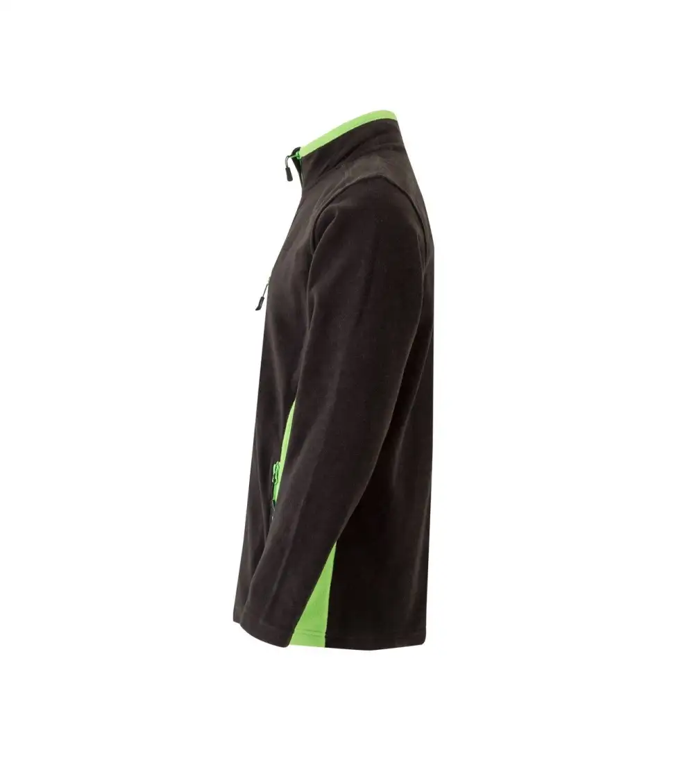 CHAQUETA POLAR BICOLOR INDUSTRIA NEGRO VERDE FRENTE