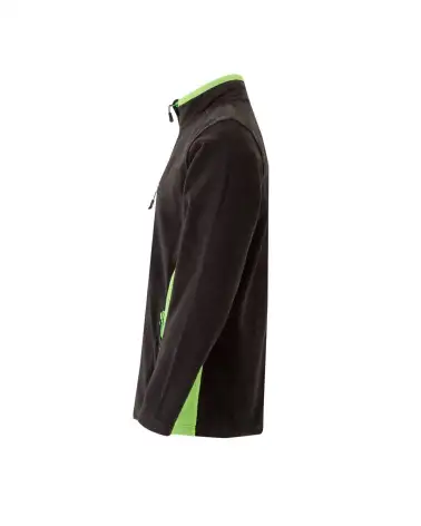 CHAQUETA POLAR BICOLOR INDUSTRIA NEGRO VERDE COSTADO