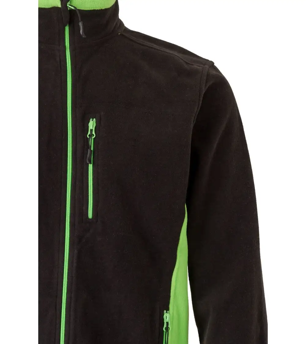 CHAQUETA POLAR BICOLOR INDUSTRIA NEGRO VERDE FRENTE