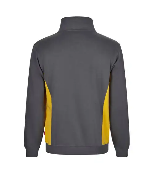 SUDADERA BICOLOR MEDIA CREMALLERA INDUSTRIA GRIS AMARILLO FRENTE