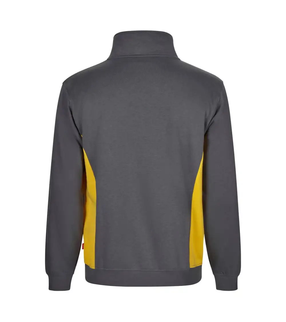 SUDADERA BICOLOR MEDIA CREMALLERA INDUSTRIA GRIS AMARILLO FRENTE
