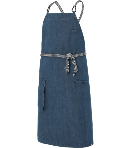 DELANTAL PETO CRUZADO DENIM CAMARERO EJEMPLO DE USO