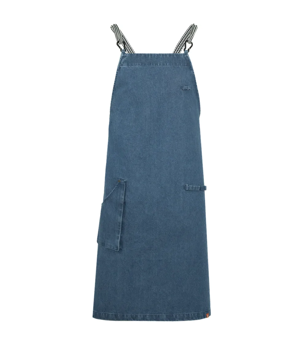 DELANTAL PETO CRUZADO DENIM CAMARERO EJEMPLO DE USO