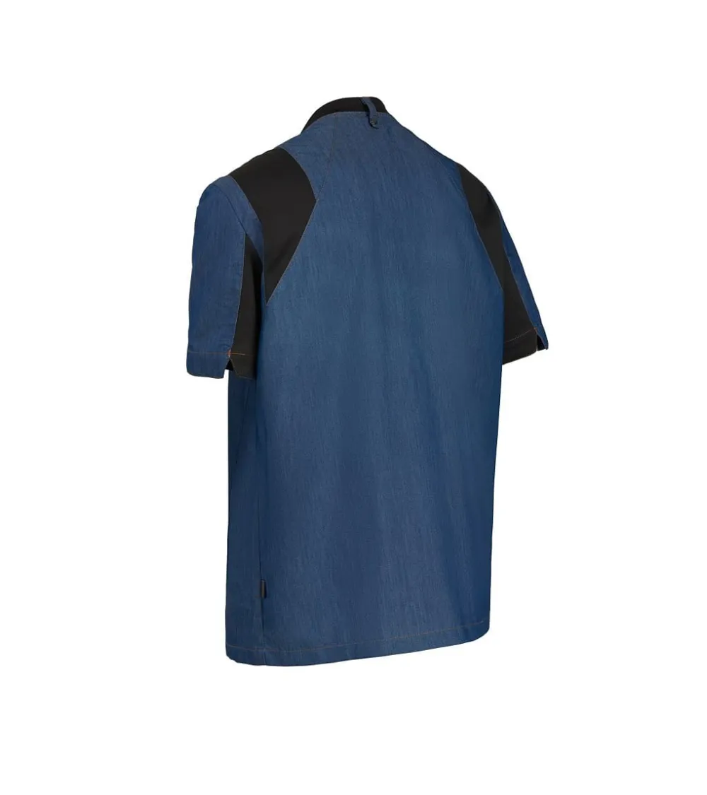 CHAQUETILLA HOSTELERIA MANGA CORTA DENIM EJEMPLO DE USO