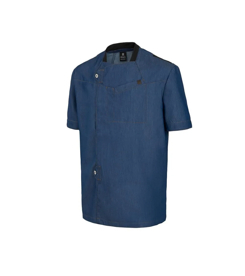 CHAQUETILLA HOSTELERIA MANGA CORTA DENIM EJEMPLO DE USO