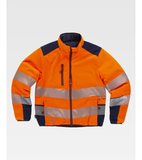 CAZADORA ALTAVISIBILIDAD ACOLCHADA REVERSIBLE NARANJA MARINO FRENTE