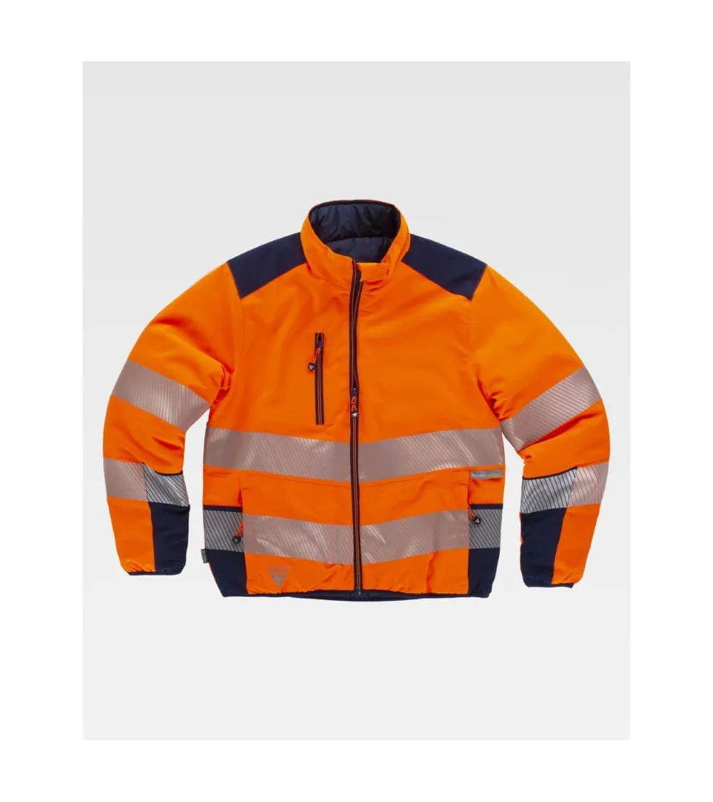 CAZADORA ALTAVISIBILIDAD ACOLCHADA REVERSIBLE NARANJA MARINO FRENTE