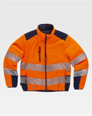 CAZADORA ALTAVISIBILIDAD ACOLCHADA REVERSIBLE NARANJA MARINO FRENTE