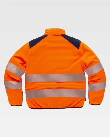 CAZADORA ALTAVISIBILIDAD ACOLCHADA REVERSIBLE NARANJA MARINO ESPALDA