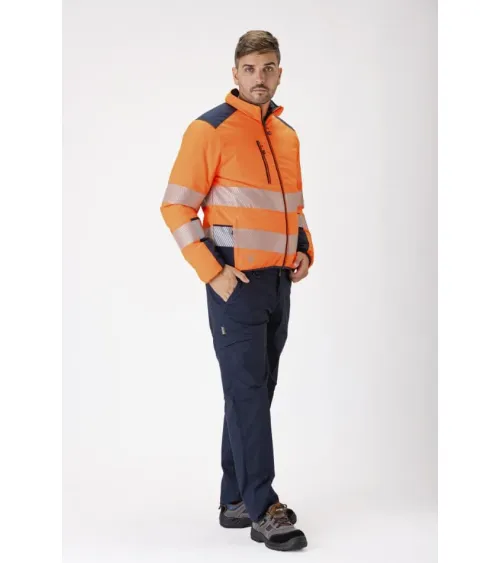 CAZADORA ALTAVISIBILIDAD ACOLCHADA REVERSIBLE NARANJA MARINO FRENTE
