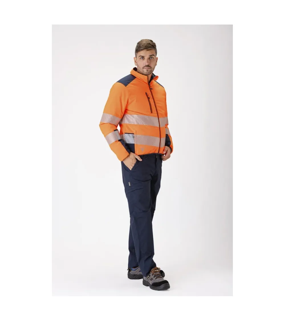 CAZADORA ALTAVISIBILIDAD ACOLCHADA REVERSIBLE NARANJA MARINO FRENTE