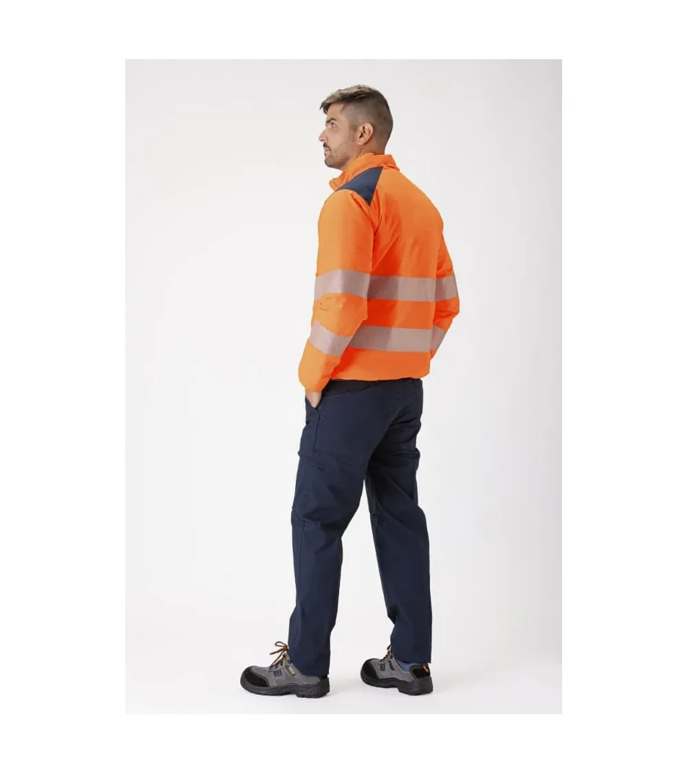 CAZADORA ALTAVISIBILIDAD ACOLCHADA REVERSIBLE NARANJA MARINO FRENTE