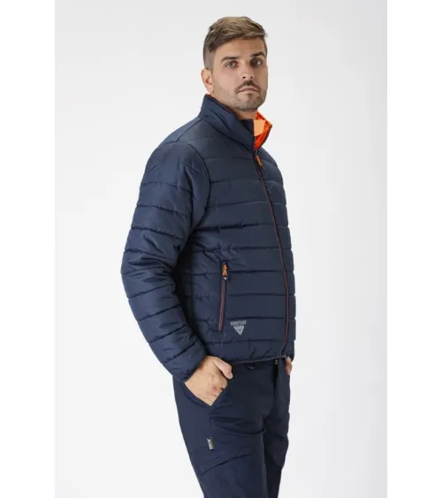 CAZADORA ALTAVISIBILIDAD ACOLCHADA REVERSIBLE NARANJA MARINO FRENTE