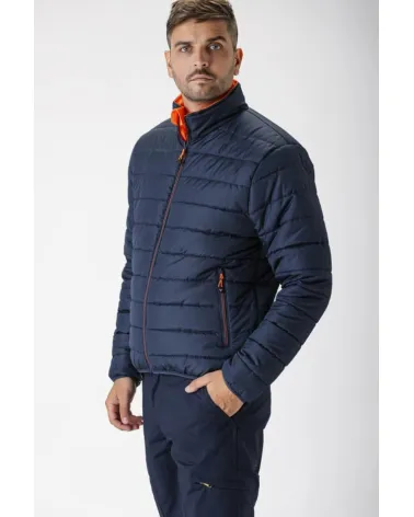 CAZADORA ALTAVISIBILIDAD ACOLCHADA REVERSIBLE NARANJA MARINO USO REVERSO