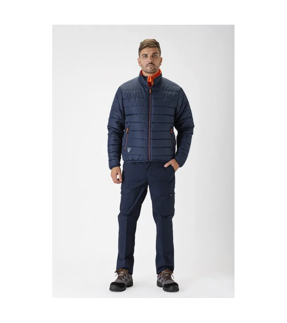 CAZADORA ALTAVISIBILIDAD ACOLCHADA REVERSIBLE NARANJA MARINO FRENTE