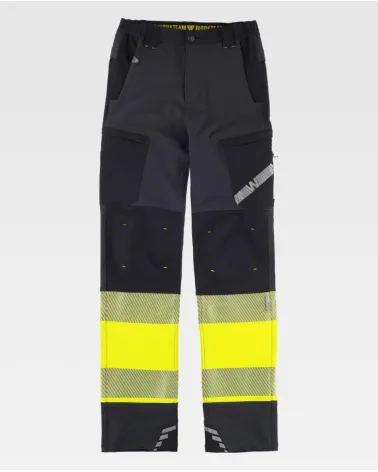 PANTALON TREKKING ALTA VISIBILIDAD GRIS AMARILLO FRENTE