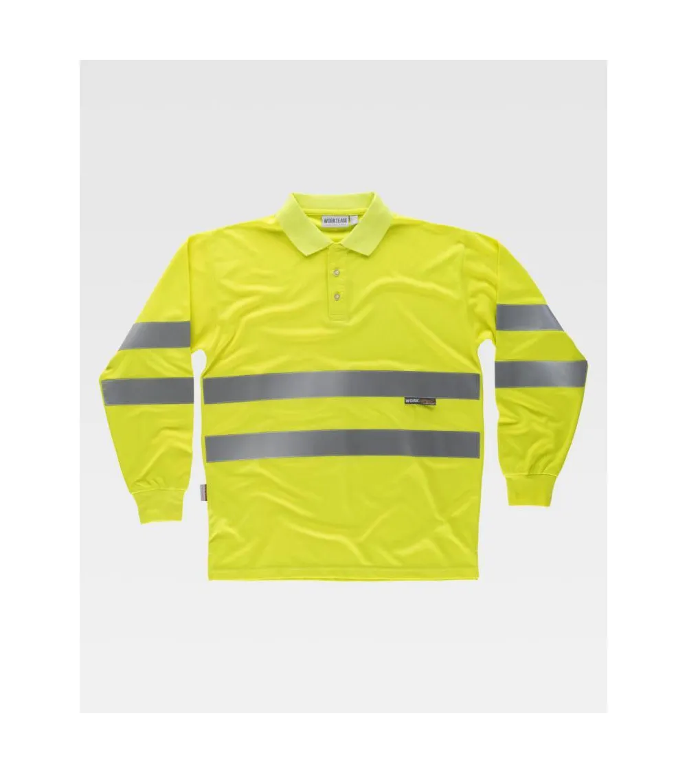 POLO MANGA LARGA ALTA VISIBILIDAD CLASE 2 AMARILLO FRENTE