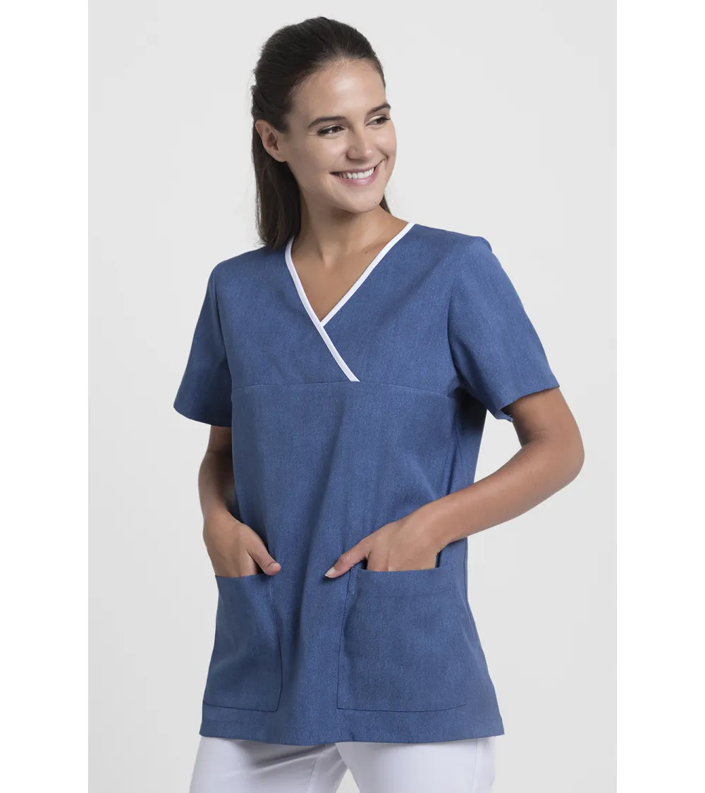 CASACA CRUZADA COMBINADA Black Spotted Jean