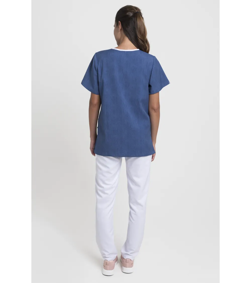 CASACA CRUZADA COMBINADA Black Spotted Jean