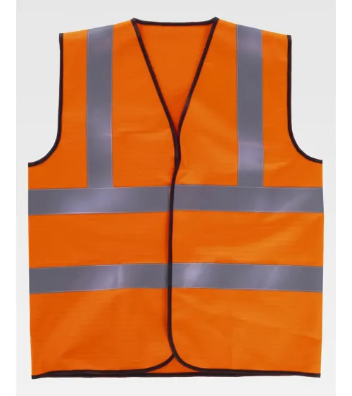 CHALECO ALTA VISIBILIDAD ANTIESTÁTICO NARANJA FRENTE