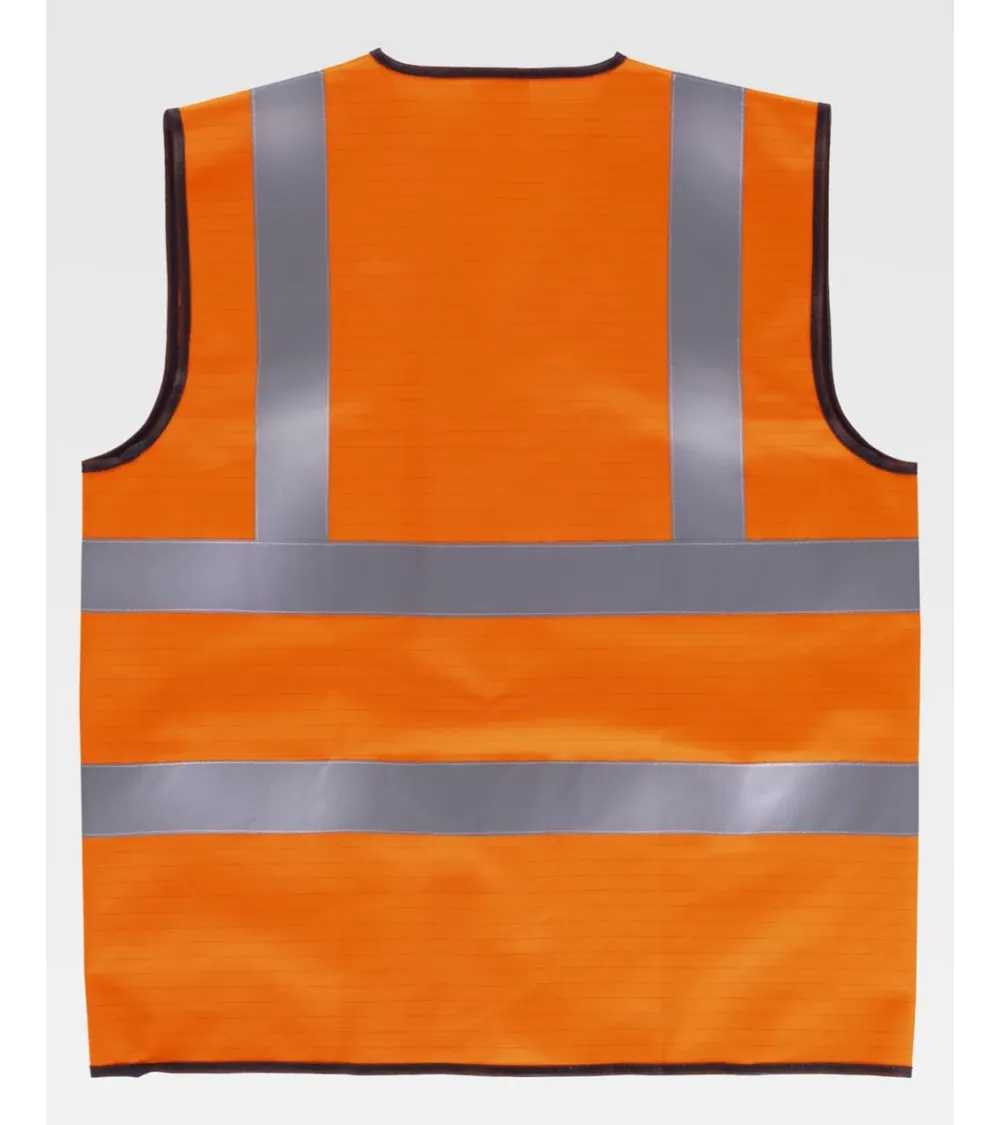 CHALECO ALTA VISIBILIDAD ANTIESTÁTICO NARANJA FRENTE