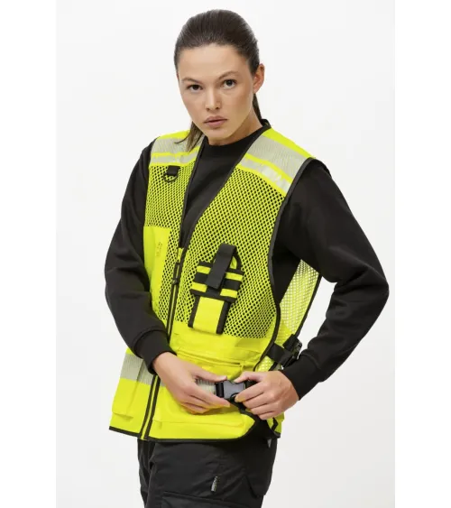 CHALECO ALTAVISIBILIDAD REJILLA AJUSTE LATERAL AMARILLO AJUSTE