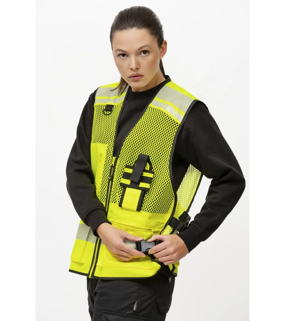CHALECO ALTAVISIBILIDAD REJILLA AJUSTE LATERAL AMARILLO AJUSTE