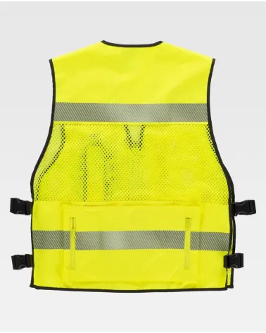 CHALECO ALTAVISIBILIDAD REJILLA AJUSTE LATERAL AMARILLO ESPALDA